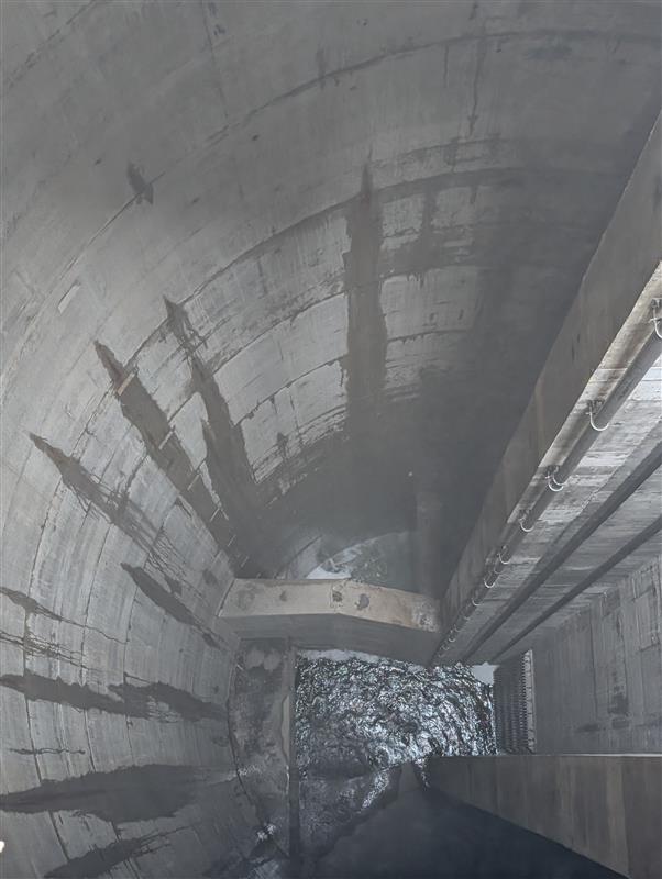 image of water flowing into the waterfront tunnel
